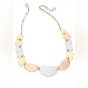 Alfani Necklace silver gold and bronze statement necklace nwt